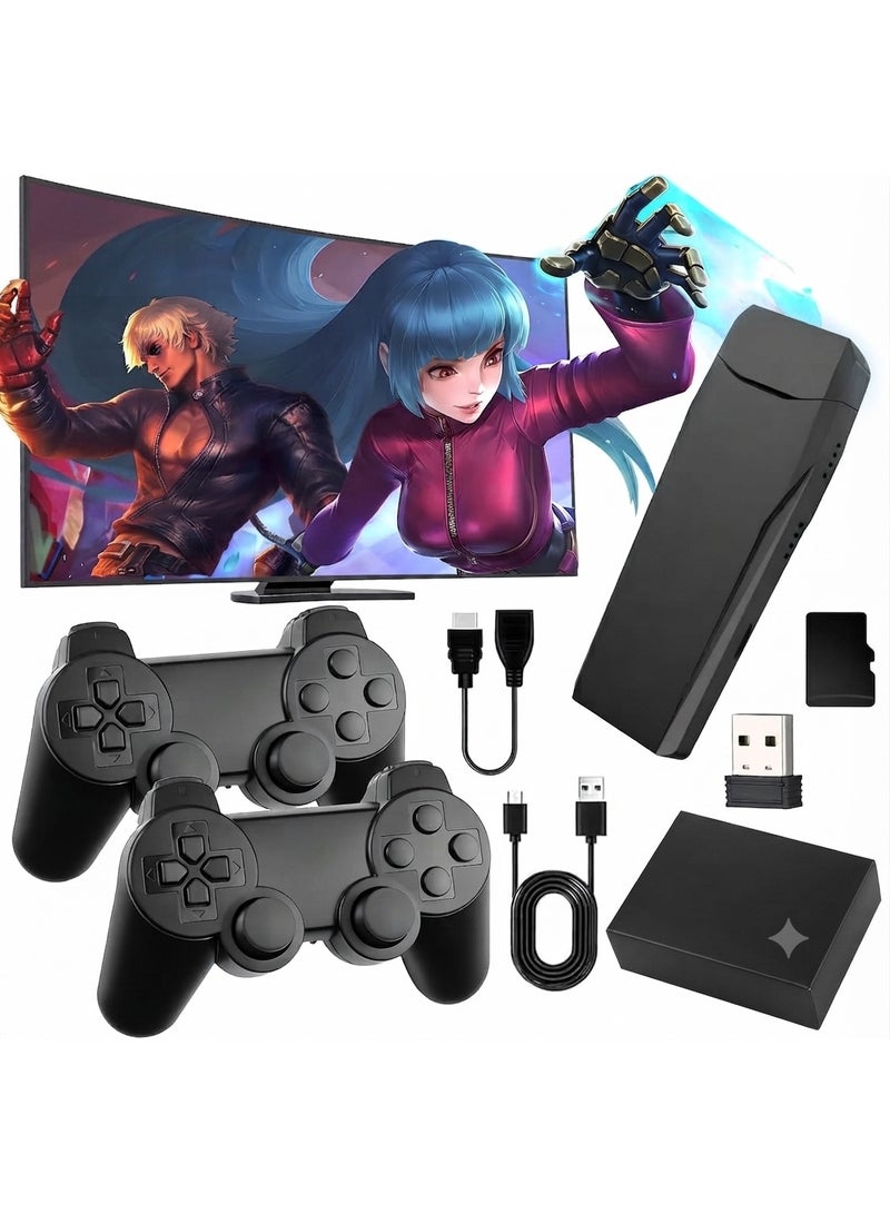 Wireless Retro Game Console 40000 Plus Built In Games 23 Emulators Gaming Stick 4K HDMI 2.4GHz Wireless Controllers 128G TF Card TV Black - Image 1