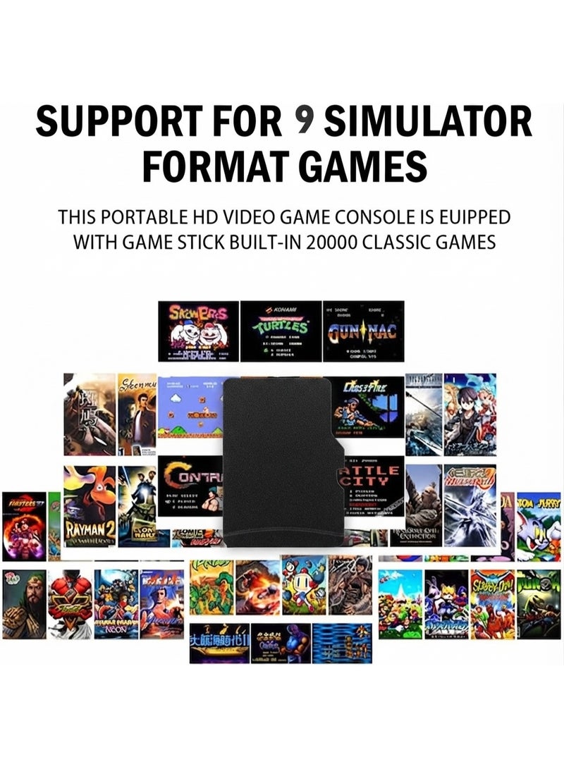 Wireless Retro Game Console 40000 Plus Built In Games 23 Emulators Gaming Stick 4K HDMI 2.4GHz Wireless Controllers 128G TF Card TV Black - Image 2