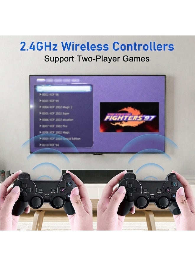 Wireless Retro Game Console 40000 Plus Built In Games 23 Emulators Gaming Stick 4K HDMI 2.4GHz Wireless Controllers 128G TF Card TV Black - Image 5