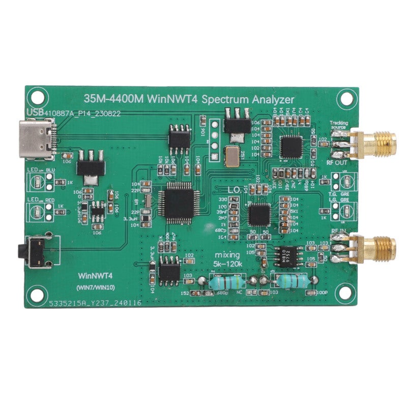 وحدة محلل الطيف الراديوي 35 ميجاهرتز - 4400 ميجاهرتز مع مصدر تتبع - مواد PCB ممتازة سهلة التركيب لأنظمة WinXP Win7 Win10 لمهندسي الترددات الراديوية والهواة ومشاريع الإلكترونيات اليدوية - Image 1