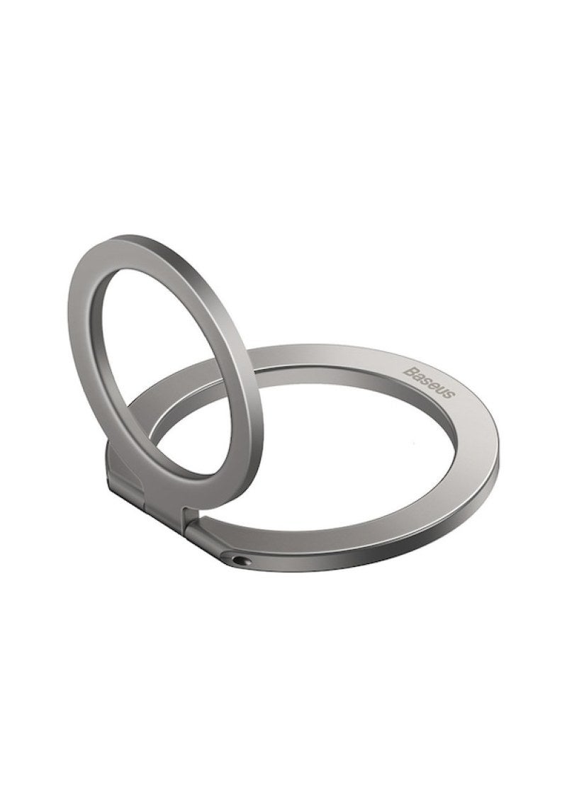 Baseus Magnetic Ring Holder Thin Silver Metal Phone Support - Folding Storage Design Desktop Phone Holder for Precise Positioning - Image 1