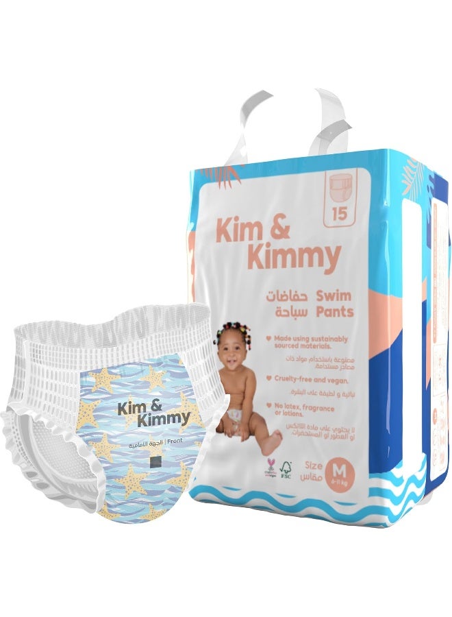 كيم آند كيمي - حفاضات سباحة - المقاس ميديم كمية 15 - نجم البحر - Image 1