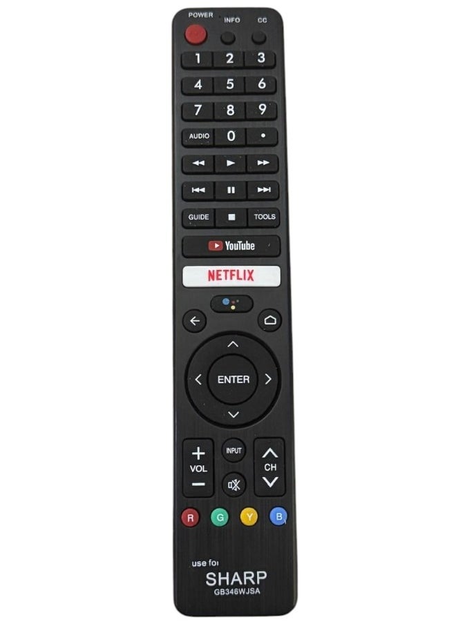Generic - جهاز التحكم عن بعد لتلفزيون Sharp LCD Netflix مع خاصية البحث الصوتي من Google - Image 1