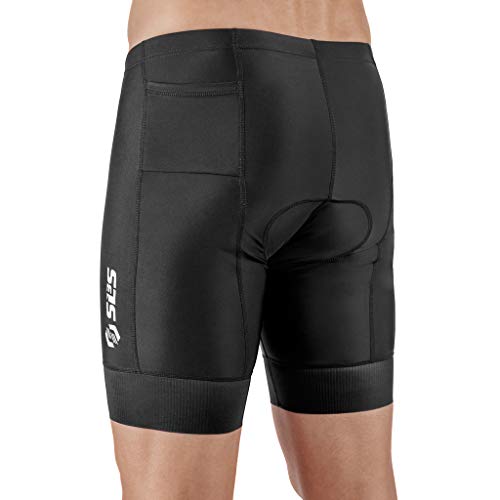 SLS3 Triathlon Shorts Mens – Tri Shorts Mens – 2 Pockets FRT – Designed by Athletes for Racing (Solid Black, X-Large) - Image 2