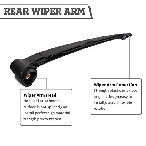 HODEE Rear Wiper Arm & Blade Kit,Exact-Fit Replacement for Chevrolet Chevy Trailblazer,GMC Envoy SAAB 9-7X 2006-2009,OEM-Style Fit,Easy Install in Minutes,Complete Hardware Included (Cap/Nut) - Image 4