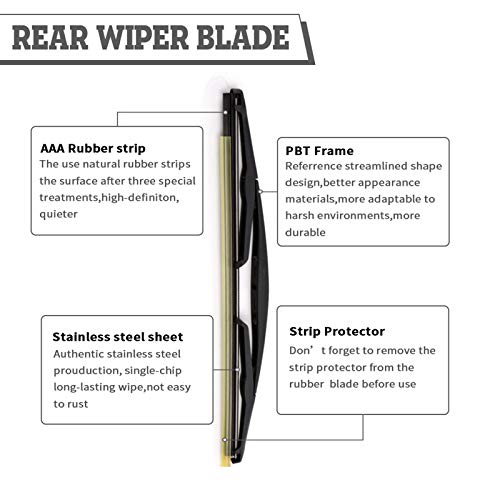 HODEE Rear Wiper Arm & Blade Kit,Exact-Fit Replacement for Chevrolet Chevy Trailblazer,GMC Envoy SAAB 9-7X 2006-2009,OEM-Style Fit,Easy Install in Minutes,Complete Hardware Included (Cap/Nut) - Image 5