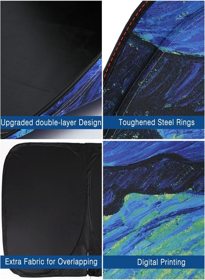 Tavaleu Car Windshield Sun Shade, Reflective Sunshade Blocks UV Rays, Keep Car Interior Cool, Front Foldable Windshield for Hatchback, Truck, SUV, MPV - Image 4