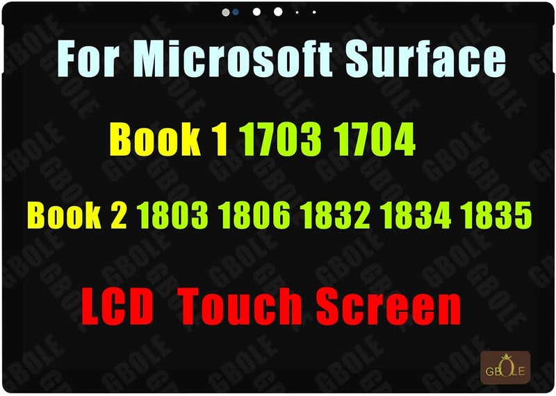 GBOLE Screen Replacement for Microsoft Surface Book 1 1703 1704 1705 1706 Book 2 1803 1804 1805 1806 LCD LED Touch Screen Display Digitizer Assembly - Image 1