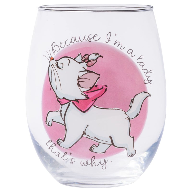 Silver Buffalo Disney Classics Aristocats Marie Im a Lady Stemless Wine Glass 20Ounces
