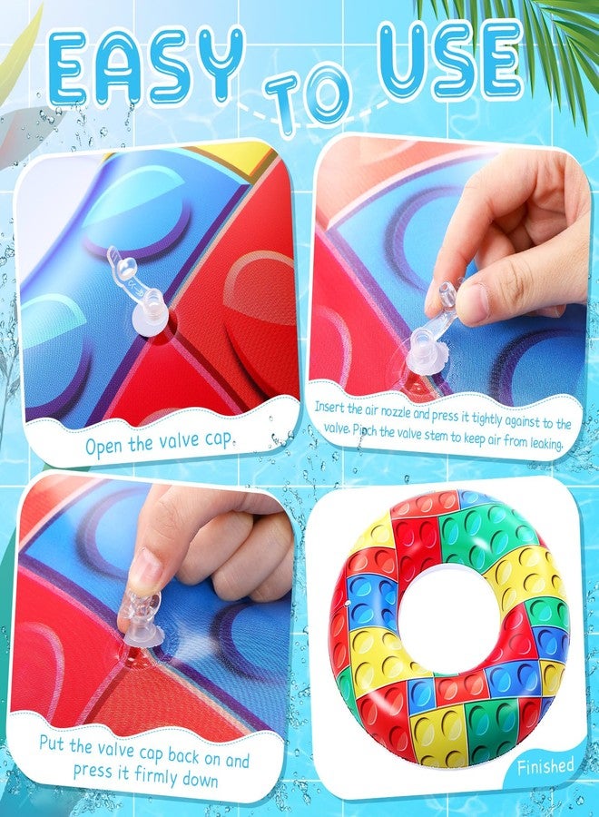 Soulchen 2 Pcs Inflatable Tube Pool Float 33" Swimming Pool Float, Swimming Inflatable Tube Ring Raft Toys for Summer Beach Party Supplies (Block) - Image 4