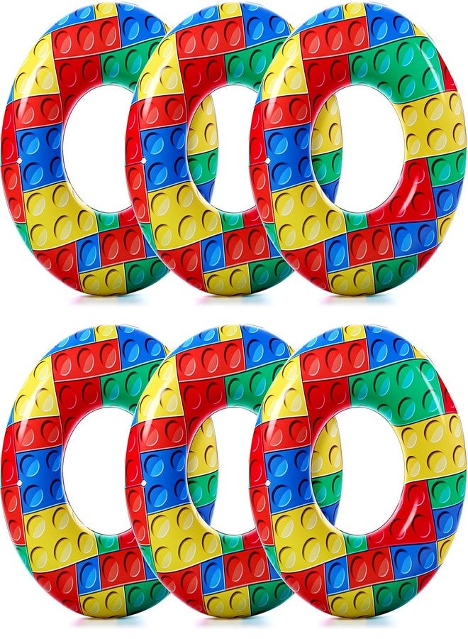 Soulchen 2 Pcs Inflatable Tube Pool Float 33" Swimming Pool Float, Swimming Inflatable Tube Ring Raft Toys for Summer Beach Party Supplies (Block) - Image 1