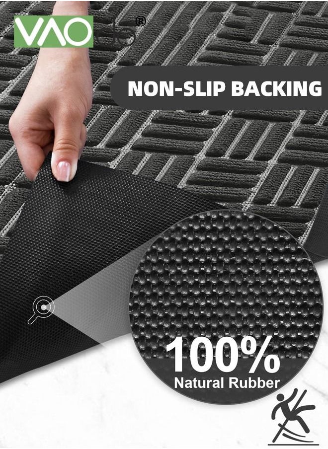 VAOdo - Front Door Mat All Weather Entry and Back Yard Door Mat Indoor and Outdoor Safe Slip Resistant Rubber Backing Absorbent and Waterproof Dirt Trapping Rugs for Entryway 60*90CM - Image 1