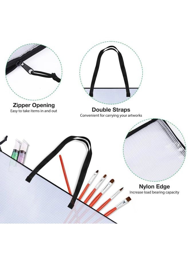 Opret 19x25 inch Art Portfolio Bags, Posters Storage Bag with Zipper and Handle Vinly Mesh Folder Organizers for Bulletin Boards, Artworks, Charts and Teaching Material - Image 3