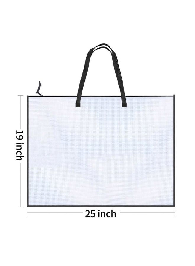 Opret 19x25 inch Art Portfolio Bags, Posters Storage Bag with Zipper and Handle Vinly Mesh Folder Organizers for Bulletin Boards, Artworks, Charts and Teaching Material - Image 2