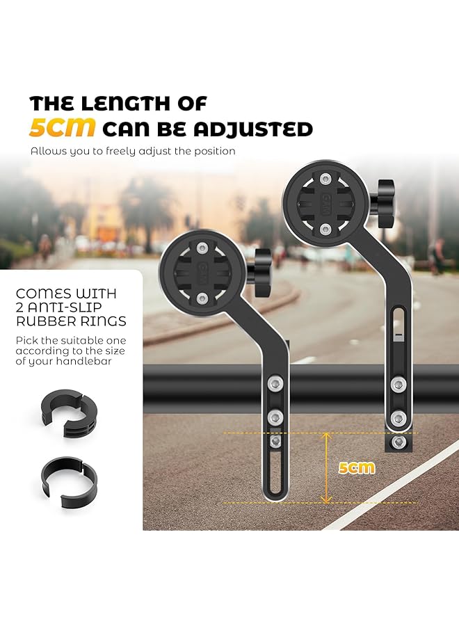 SYOSI Bicycle Seat Post Bracket Support, Bike Computer Mount Compatible With Garmin Gps Bike Computer, Cnc Aluminum Mount Handlebar Mount 22-35Mm Bike Handlebar Stand Holder - Image 2