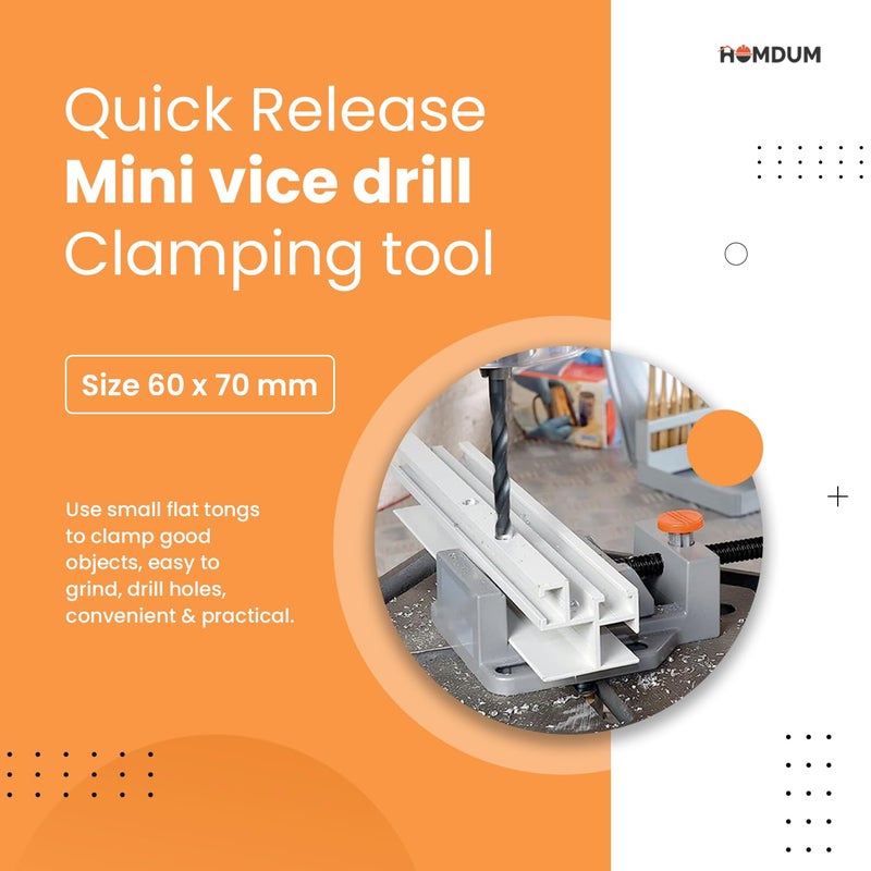 Homdum Adjustable Drill Press Vice Clamp with Quick Release Button Mini vice drill Clamping tool size 60mm x 70mm - Image 4
