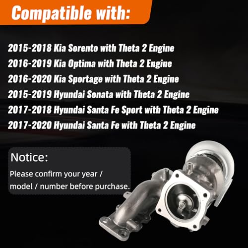 HLBTK 28231-2GTA1 Turbo Turbocharger Fit for Hyundai Sonata Santa/for Kia Sorento Optima 2015 2016 2017 2018 2019 2020 2.0T L4 - Image 4