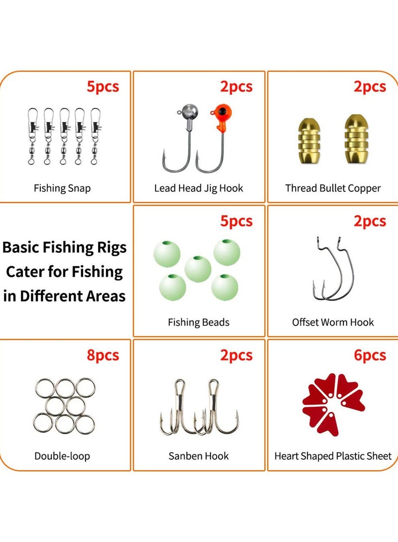 SYOSI Fishing Accessories KASTWAVE 78 Pcs for Freshwater Bait Tackle Kit for Bass Trout Salmon Fishing Accessories Tackle Box Including Spoon Lures Soft Plastic Worms Crankbait Jigs Fishing Hooks - Image 3