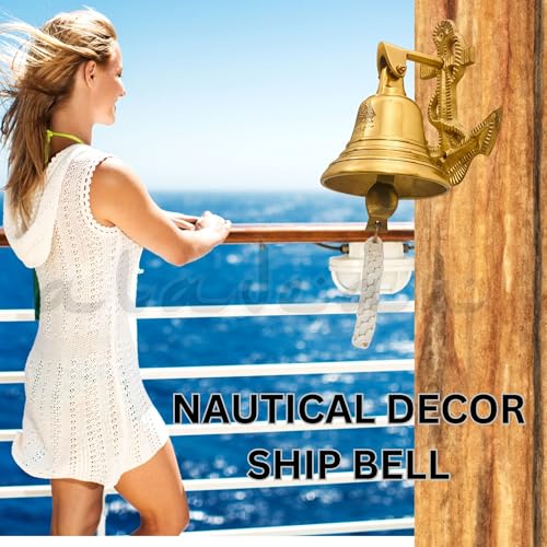 ALADEAN Anchor Ship Bells - Large Dinner Call Bell Indoor Outdoor Wall Mount Decorative Bell Loud House Bell for Door Pub Office Last Order School Call Bells - Image 3
