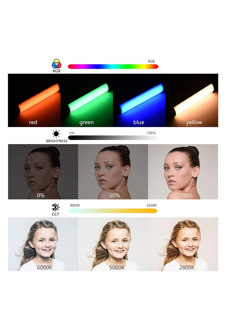 W200 Handheld RGB Light Wand Video LED Lighting Handheld Light Photography Light Vlog w Magnetic CRI95+ 2500K-9000K Built-in Battery 3000mAh Compatible with Vlogging YouTube Living
