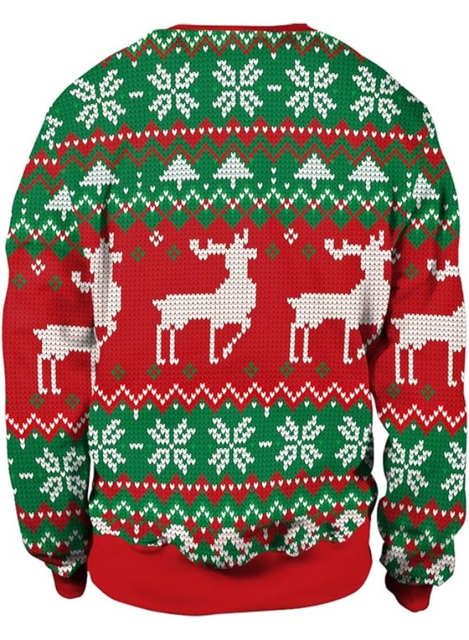 VUCATIN Unisex's Ugly Christmas Jumper Sweater Printed Pullover,3D Funny Digital Print Sweatshirt Suit for Men Woman Crew Neck Sweatshirt Top Couple Outfit - Image 3