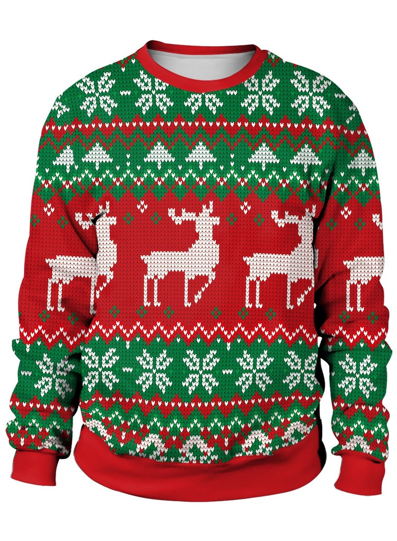 VUCATIN Unisex's Ugly Christmas Jumper Sweater Printed Pullover,3D Funny Digital Print Sweatshirt Suit for Men Woman Crew Neck Sweatshirt Top Couple Outfit - Image 2