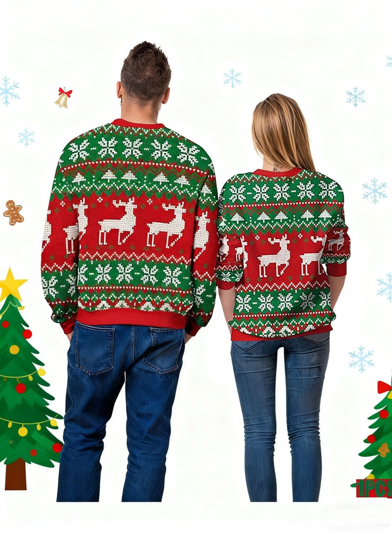 VUCATIN Unisex's Ugly Christmas Jumper Sweater Printed Pullover,3D Funny Digital Print Sweatshirt Suit for Men Woman Crew Neck Sweatshirt Top Couple Outfit - Image 1