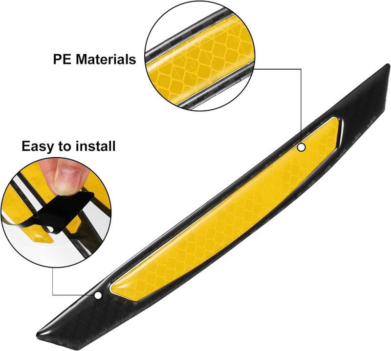 Ergonomic build Unifizz 4 Pcs Car Door Edge Reflective Stickers Protection Guard Strips Universal Car Truck SUV Anti-Collision Sticker Decal Car Side Door Edge Guards Protector Black Yellow Multi-use qualified quality - Image 4