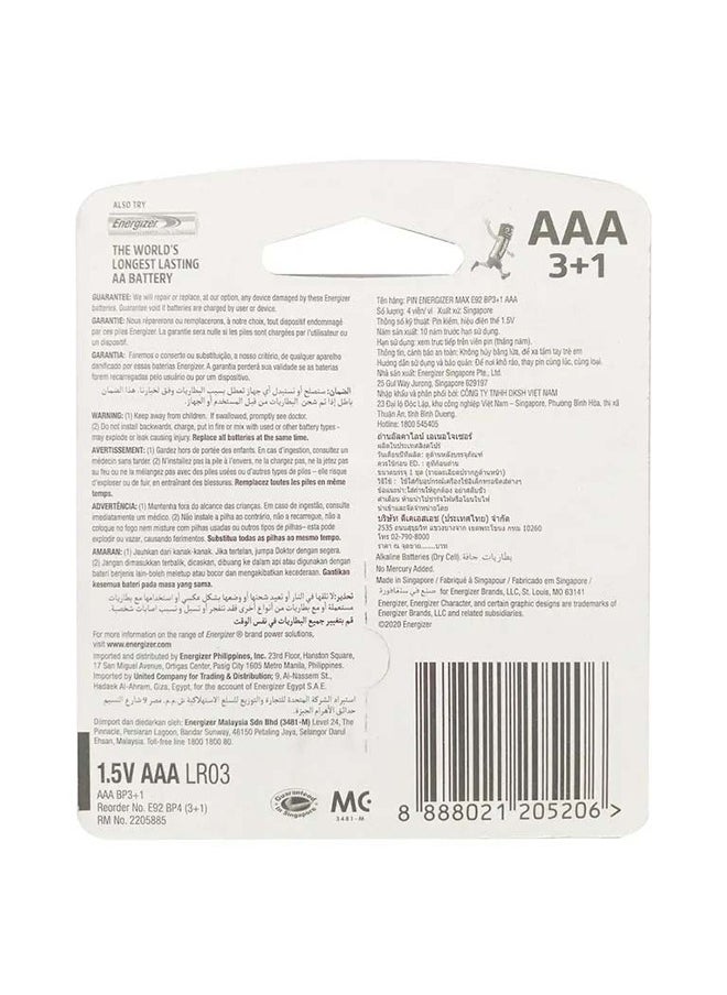 Energizer - 3 AAA Max + 1 AAA Free - Image 1
