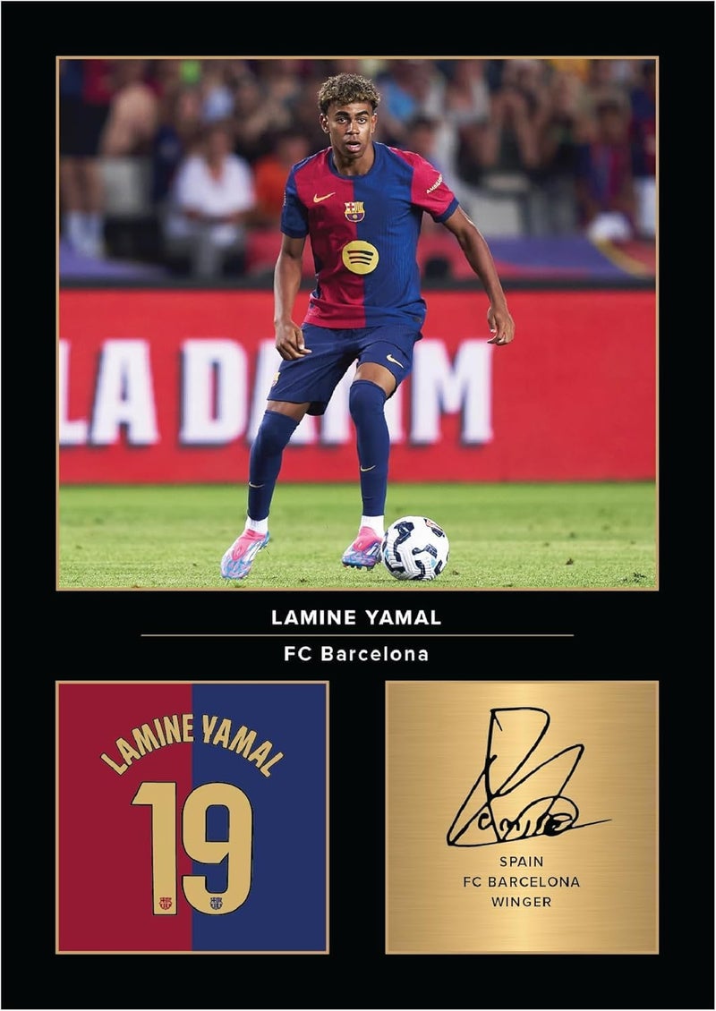 EMODA Lamine Yamal Barcelona Signed A4 Printed Photo Picture Display Gift For Barca Fans Digitally Reproduced Signature Unframed 20x30 Cm