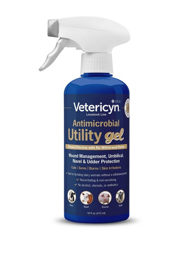 Vetericyn Vetericyn Plus Livestock Utility Gel Spray | Sprayable Hydrogel Wound Care, Teat Spray, Dermal Irritation Relief, Non-Toxic and Antibiotic-Free Formula, Safe for All Animals. 16 ounces - Image 1