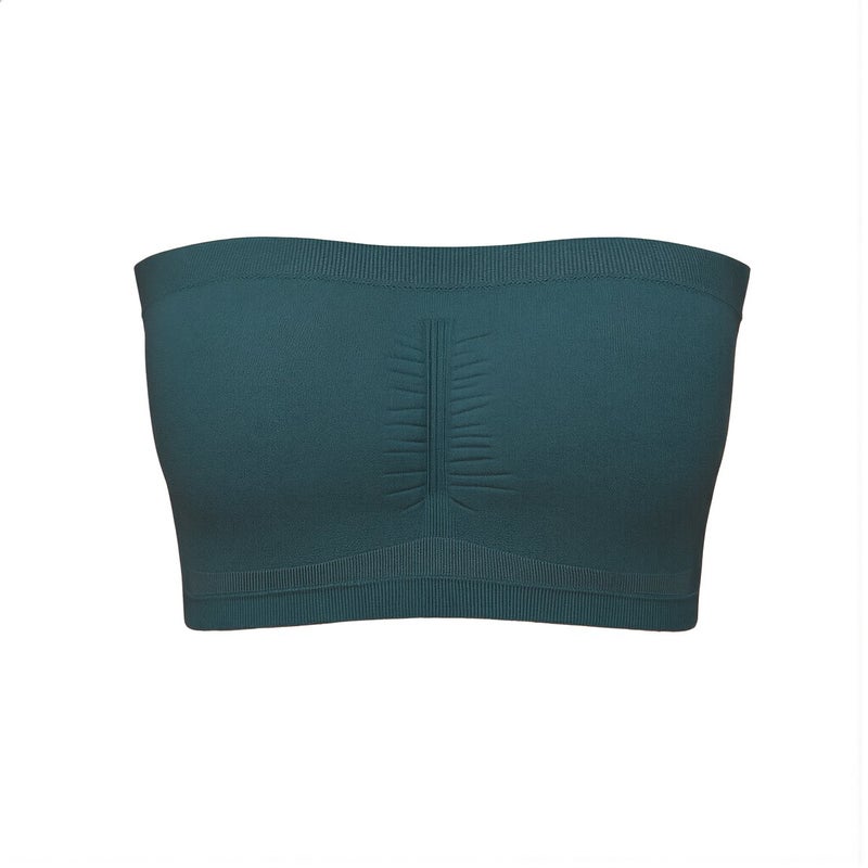 Strapless Bandeau Bra Strong Support No Slip Removable Pads Lightweight S - Image 1