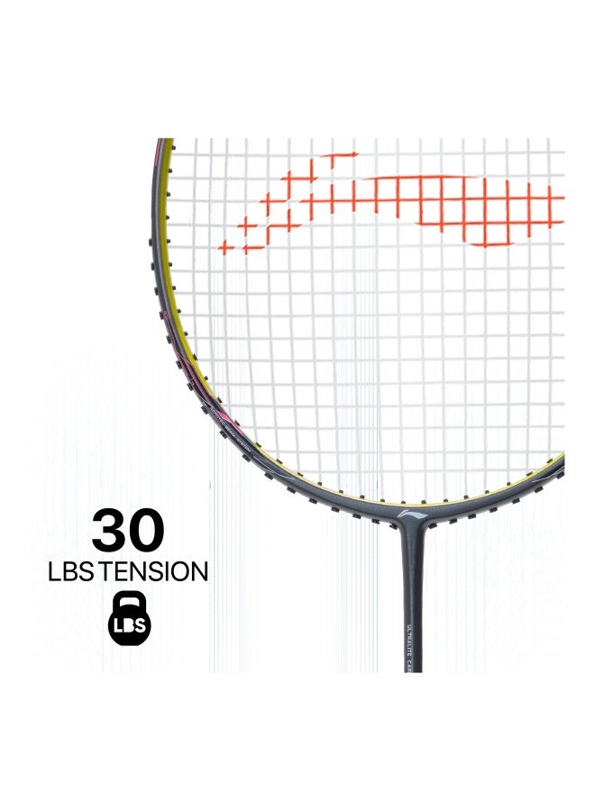 Li-Ning راكت بادلمنتون ويند لايت 700 من الكربون الجرافيتي مع غلاف كامل (رمادي/ليموني) - Image 3