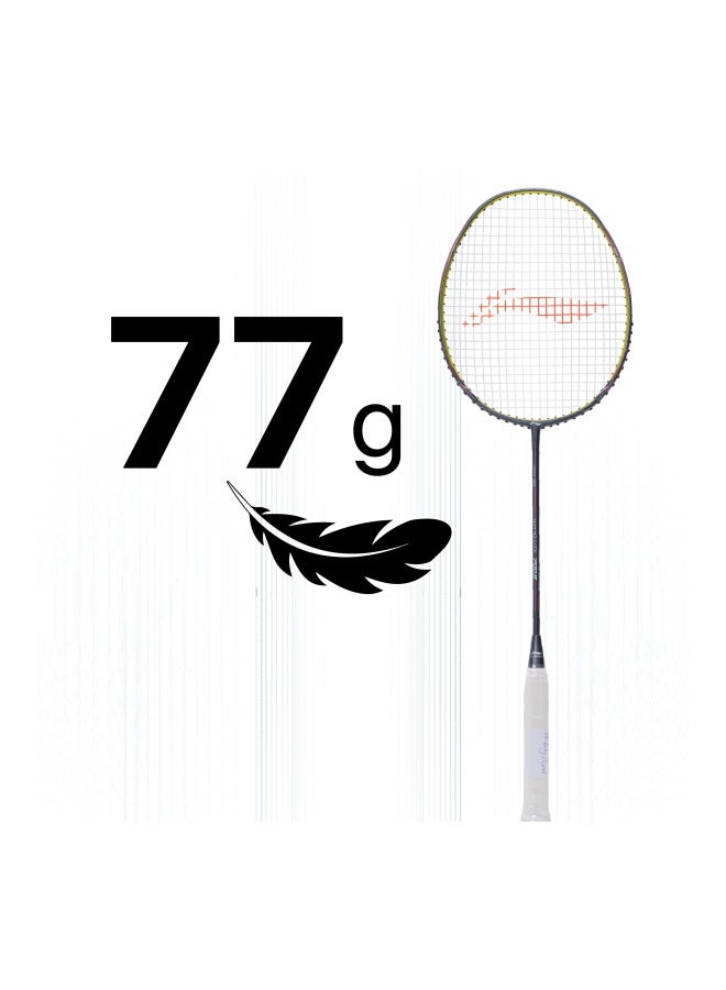 Li-Ning راكت بادلمنتون ويند لايت 700 من الكربون الجرافيتي مع غلاف كامل (رمادي/ليموني) - Image 4
