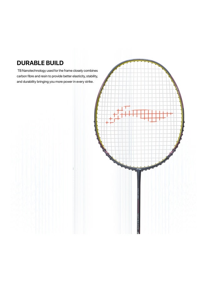 Li-Ning راكت بادلمنتون ويند لايت 700 من الكربون الجرافيتي مع غلاف كامل (رمادي/ليموني) - Image 2