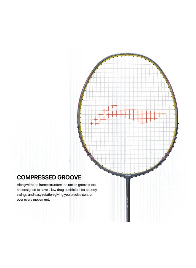Li-Ning راكت بادلمنتون ويند لايت 700 من الكربون الجرافيتي مع غلاف كامل (رمادي/ليموني) - Image 5