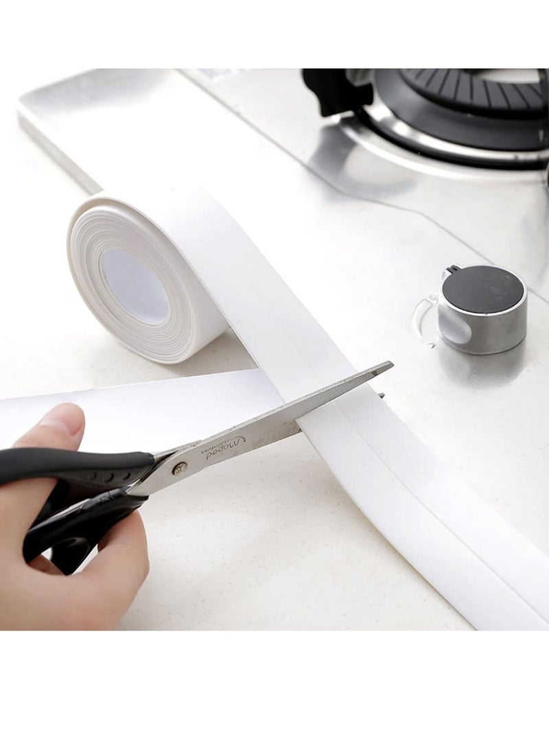 Cool Baby COOLBABY 2pcs Tub and Wall Caulk Strip Kitchen Caulk Tape Corner Joints Moisture-proof and Mildew-proof Protection Stickers Anti-collision Strips(3.8 cm X 3.2 Meters)White  - Image 3