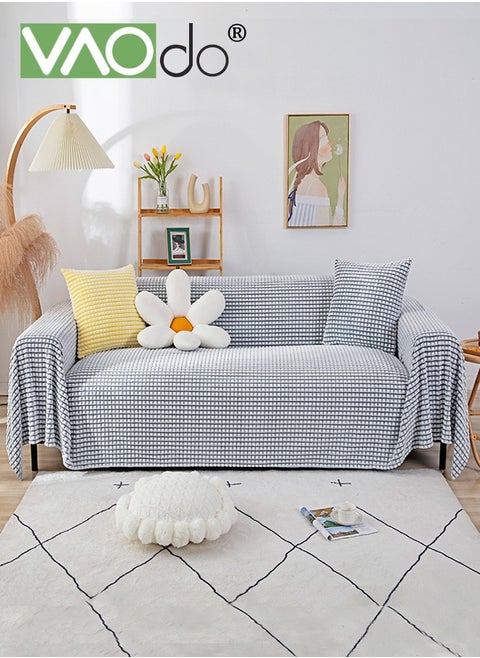 Simple Sofa Cover Simple Shape Double-Sided Use Of Sofa Cover One Piece Bedding Easy To Take Care Of Multi-Functional Blanket Shawl Sofa TowelBlue