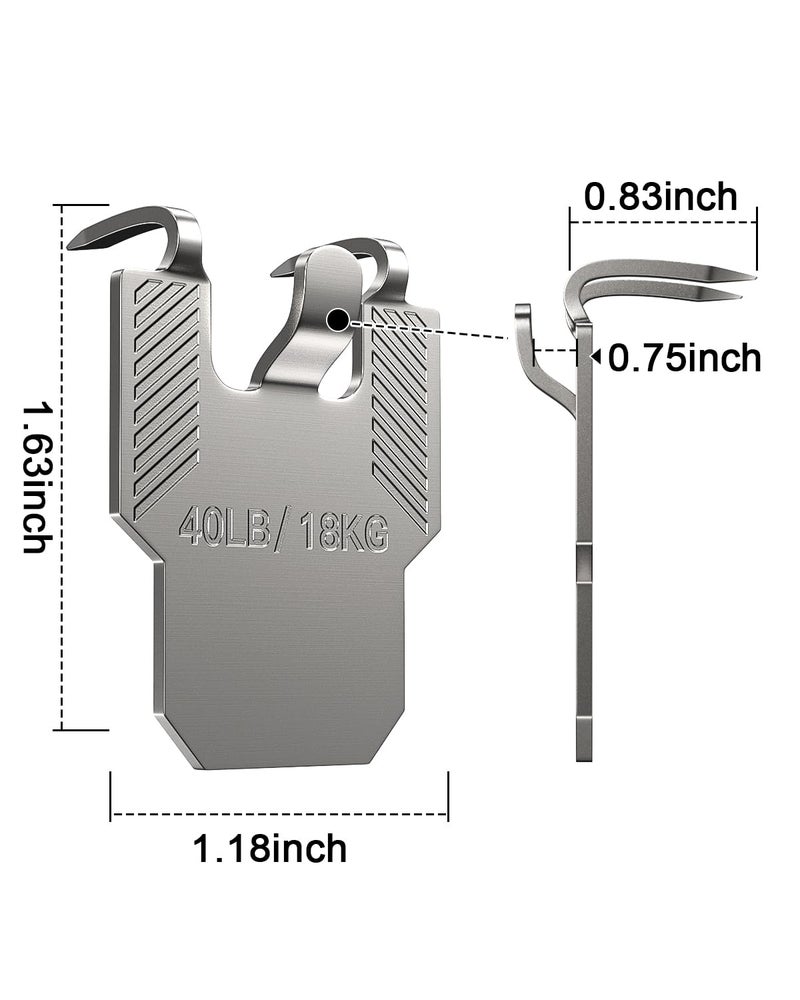 LZC 40 lb Drywall Picture Hangers Claw: 15 Pack Heavy Duty Damage Free Wall Picture Hanging Hooks - Art Mirror Photo Painting Frame Sawtooth Wire D Ring Hanger Kit for Room Office Decor - Image 2