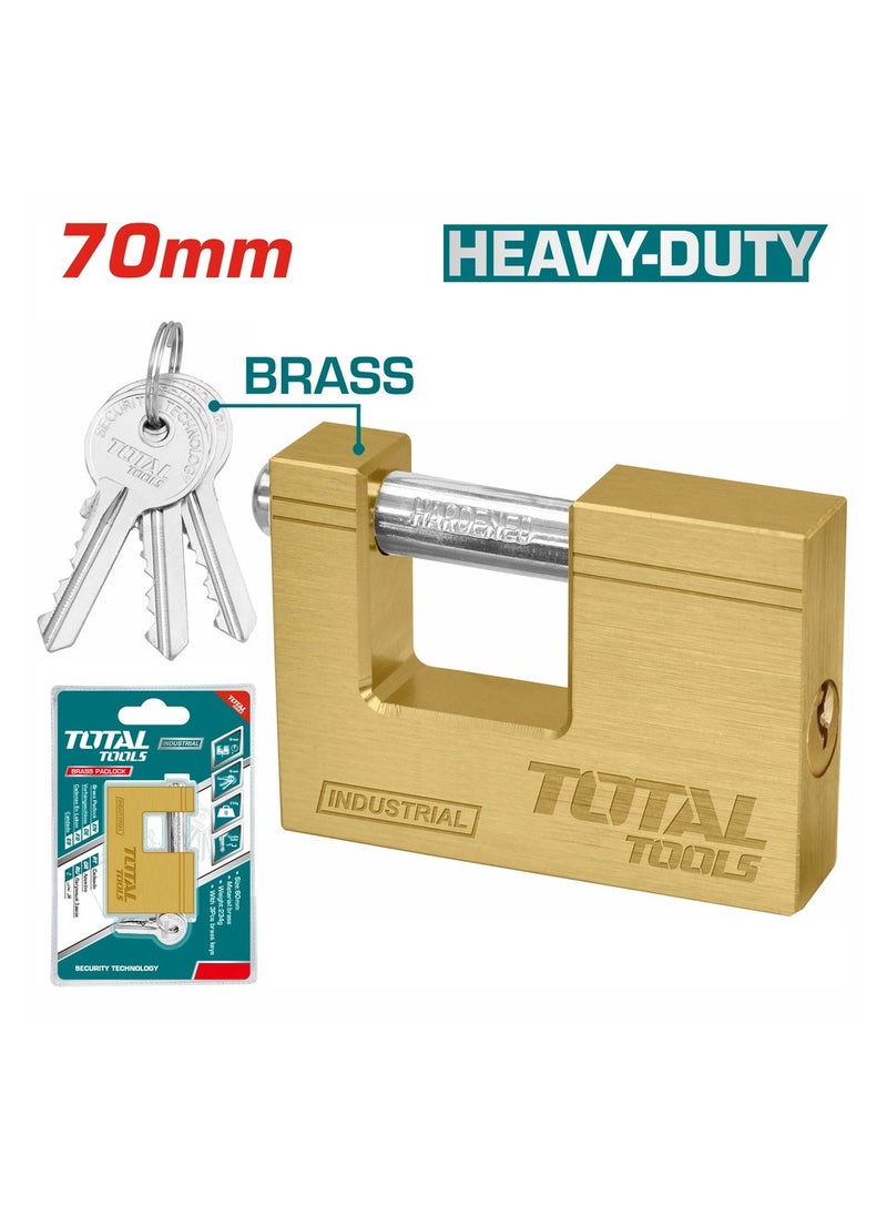 TOTAL - TOTAL Brass Block Padlock 70mm TLK32703 - Image 1