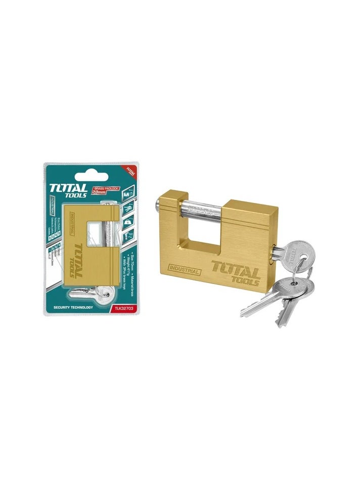 TOTAL - TOTAL Brass Block Padlock 70mm TLK32703 - Image 1