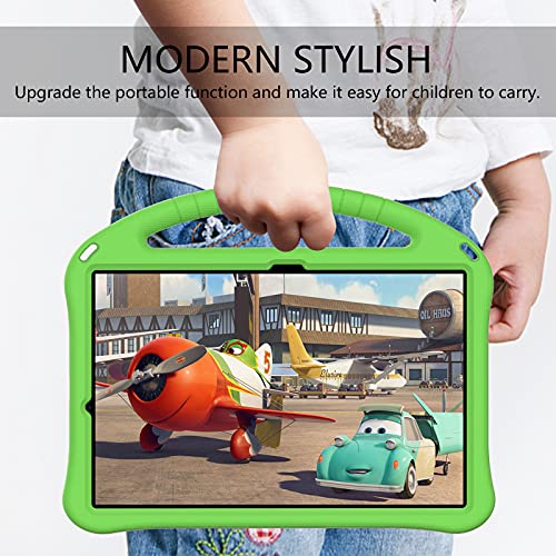 Dteck Case For Samsung Galaxy Tab S10+/S9+/S7 FE/Galaxy Tab S8+ - Kids Friendly Lightweight EVA Shockproof Handle Stand Protective Case, Green - Image 3