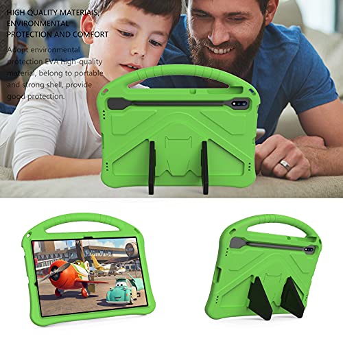 Dteck Case For Samsung Galaxy Tab S10+/S9+/S7 FE/Galaxy Tab S8+ - Kids Friendly Lightweight EVA Shockproof Handle Stand Protective Case, Green - Image 4