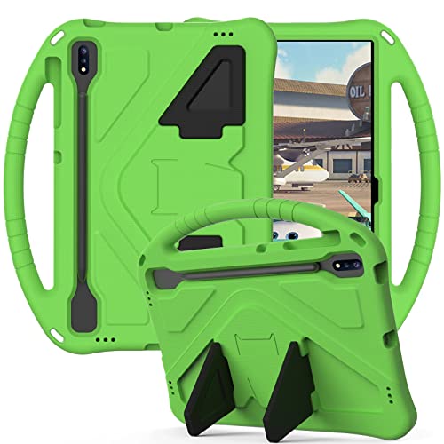 Dteck Case For Samsung Galaxy Tab S10+/S9+/S7 FE/Galaxy Tab S8+ - Kids Friendly Lightweight EVA Shockproof Handle Stand Protective Case, Green - Image 1