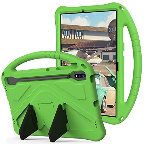 Dteck Case For Samsung Galaxy Tab S10+/S9+/S7 FE/Galaxy Tab S8+ - Kids Friendly Lightweight EVA Shockproof Handle Stand Protective Case, Green - Image 2