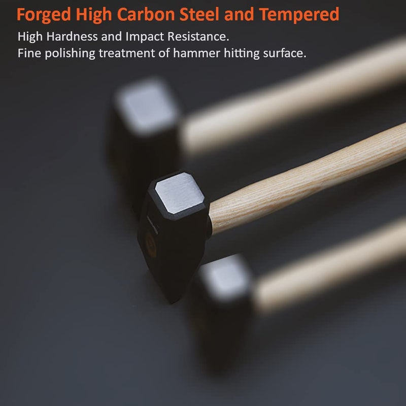 Harden 1000 grams 1KG Professional Machinist Hammer With Wood Handle Forged Carbon Steel Head 590020 - Image 4