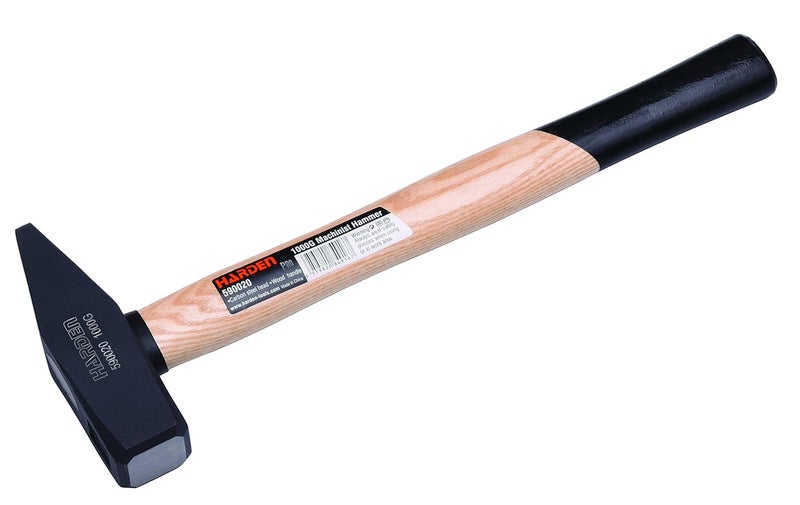 Harden 1000 grams 1KG Professional Machinist Hammer With Wood Handle Forged Carbon Steel Head 590020 - Image 1