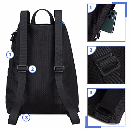 Lohol Large Mesh Drawstring Backpack with Shoe Bag, Durable Swimming String Sack with Handle for Sports Gym Yoga Beach Travel (Blue) - Image 4