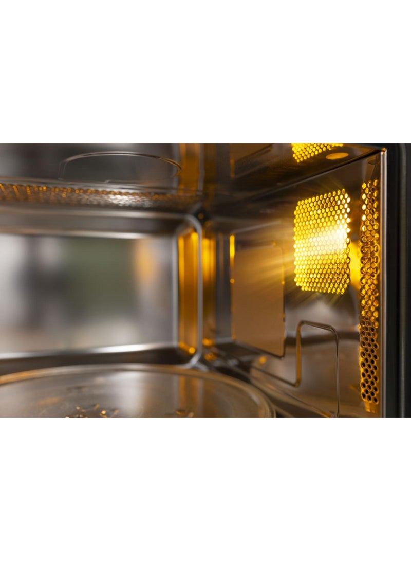 جنرال جولدن فرن ميكروويف جنرال جولدن 25 لتر مدمج، شواية، شاشة عرض رقمي، 1450 واط، سطح فولاذي كامل. لون أسود - Image 5