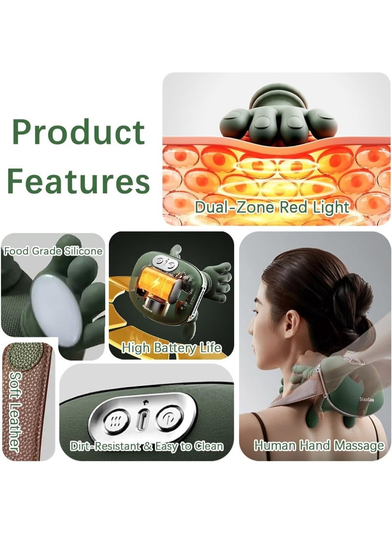 N7 Shoulder and Neck Massager, Neck Massager for Pain Relief Deep Tissue with Two-Speed Temperature Adjustment Dual-Zone Heat, Back and Leg Massagers with Simulation Palm, Useful Gift - Image 2